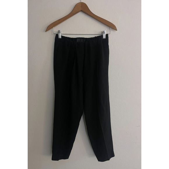 Nili Lotan M Pants Crepe Black Pull On Nahla Pockets Elastic Waist Pleated - Picture 3 of 9
